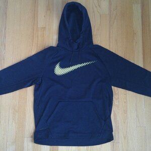 Nike Men's Black Therma-Fit High-Collar Drawstring Hoodie Large